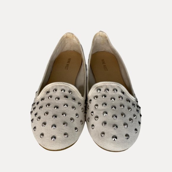 NINE WEST Daliaol size 8M studded fabric flats - Picture 2 of 5